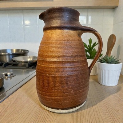 Vintage Studiokeramik Steingut Krug Krug braun rustikal Handarbeit Pottery Vase