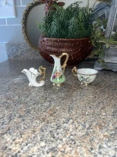 VTG 3 Pieces Miniature Porcelain Tea Set