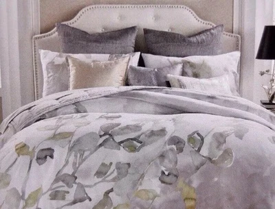 MICHAEL ARAM BOTANICAL LEAF KING DUVET COVER WATERCOLOR NWT Luxury Bedding
