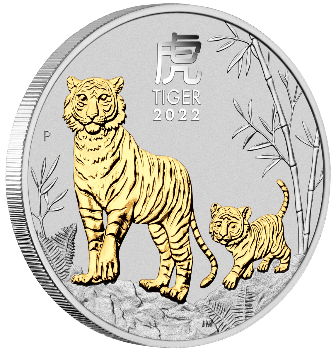 2022 Australia Lunar Year of the TIGER GILDED 1oz Silver $1
