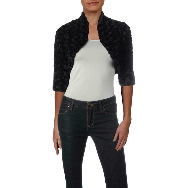 Black Faux Fur Bolero Shrug 