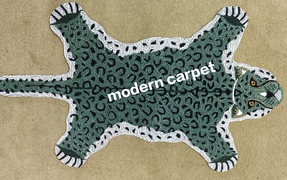 Leoparden-Teppiche 3 x 5 Fuß handgefertigt 100 % Wolle handgetuftet für Heimd... - Bild 4 von 4