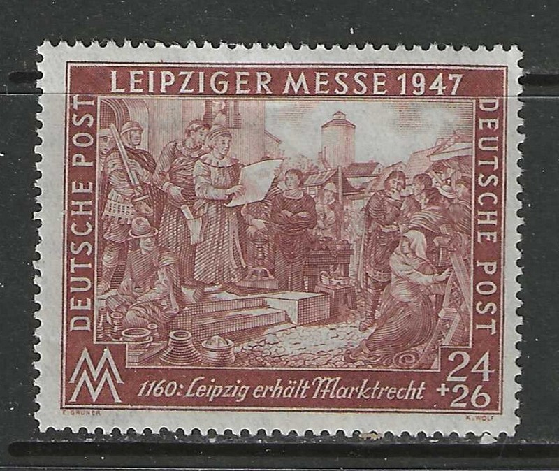 1947 GERMANY  Allied occupation general issues Leipzig Fair stamp mint* $ 15.00