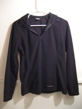 EDDIE BAUER womens polyester fleece 1/4 zip pullover size small