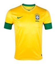 Image of BNWT RARE OFFICIAL NIKE BRAZIL BOYS HOME FOOTBALL SHIRT SIZE 12-13 YEARS 2012/13
