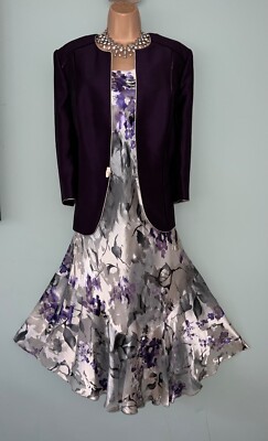 ZEITLOSE JACQUES VERT SEIDENMISCHUNG KLEID JACKE UK 20 MAI PASST 22 OUTFIT BRAUTMUTTER