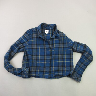 Vans Shirt Girls Small Long Sleeve Button Front Plaid Pockets