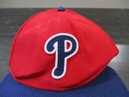 Philadelphia Phillies Hat Cap Fitted Mens 7 5/8 Red Blue New Era MLB  Baseball