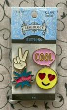 Sew-ology Four Piece Enamel Button Set  (New)