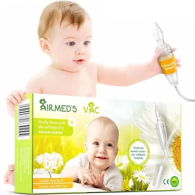 Airmed's Nasal Aspirator Baby Nose Sucker 2 Suction Heads and Cleaning Brush