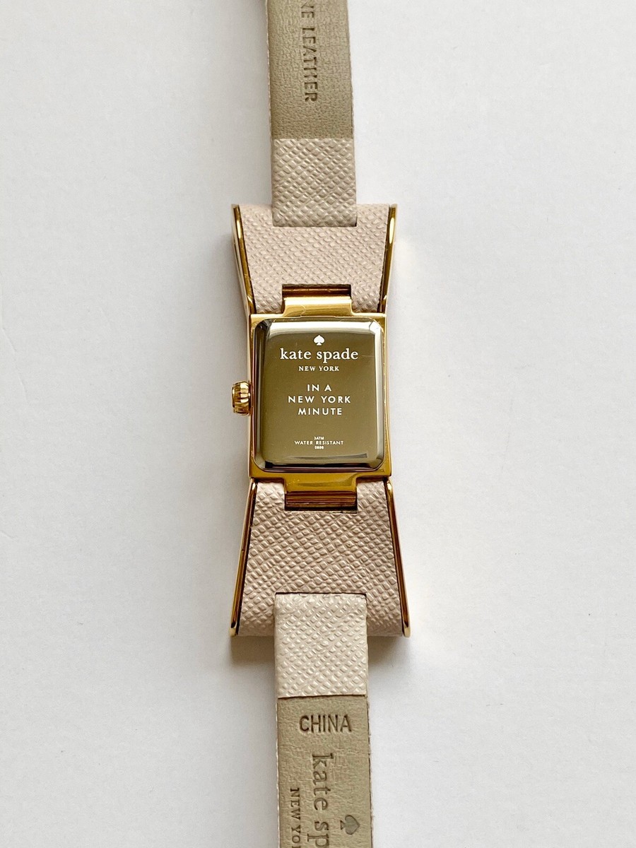 Kate Spade Bow Shape Watch, Ivory, Saffiano Leather/Gold  display picture 1