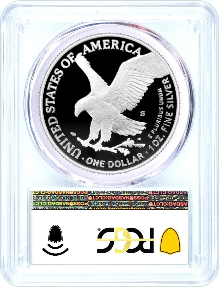2024 S PROOF SILVER EAGLE PCGS PR70 ADVANCED RELEASE FLAG LABEL