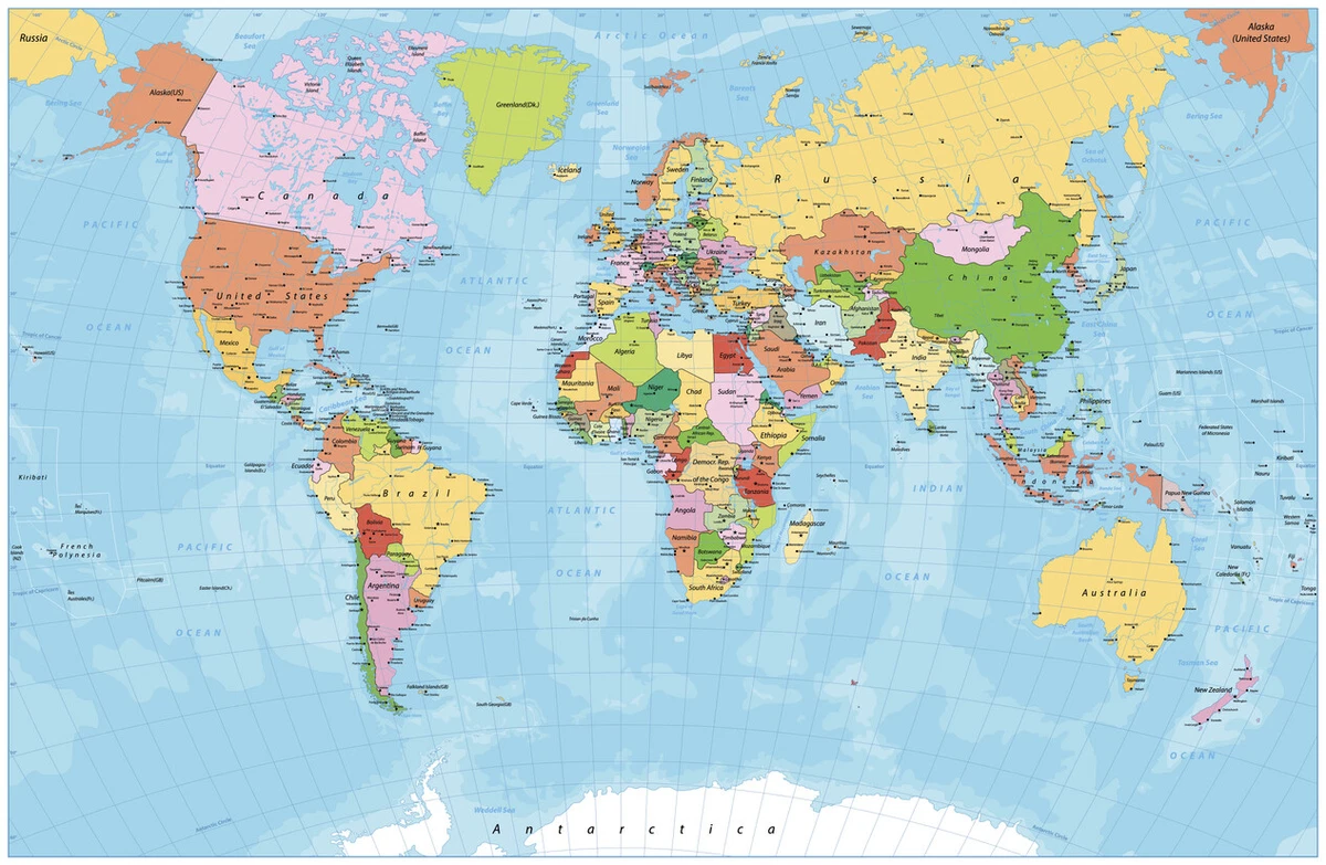 Map Of Capitals Of The World