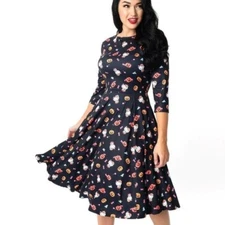 Unique Vintage x Hello Kitty Halloween Treats Nicole Swing Dress XS NEW