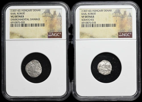 HUNGARY. Karl Robert, 1308-1342. Silver Denar, NGC Certified lot 2
