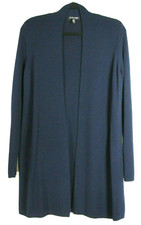 NEW Eileen Fisher Ultra Fine Merino Straight Long Cardigan Midnight size S 318