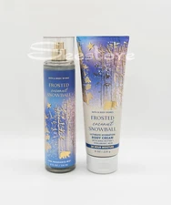 Bath & Body Works Frosted Coconut Snowball Body Mist & Body Cream 2 Pc Gift Set
