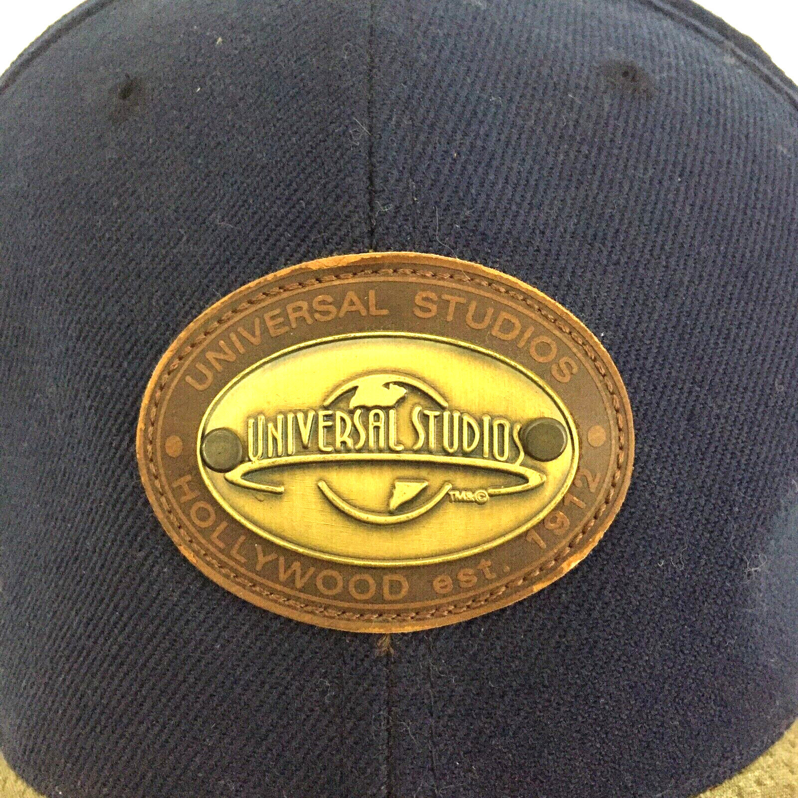 Universal Studios Metal Patch Hat Leather Bill Lo… - image 3