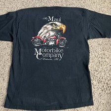 VTG Harley Davidson Maui Motorbike Company Lahaina Hawaii Shirt Large Eagle