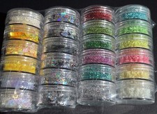 NEW 3 Glitter stack 1 luminous Stones Chunky Fine Iridescent Holographic Glitz