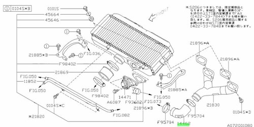 STI Ladeluftkühler Winkelrohr rot für: Subaru Impreza VAB VAF WRX STI 15-20 - Bild 2 von 2