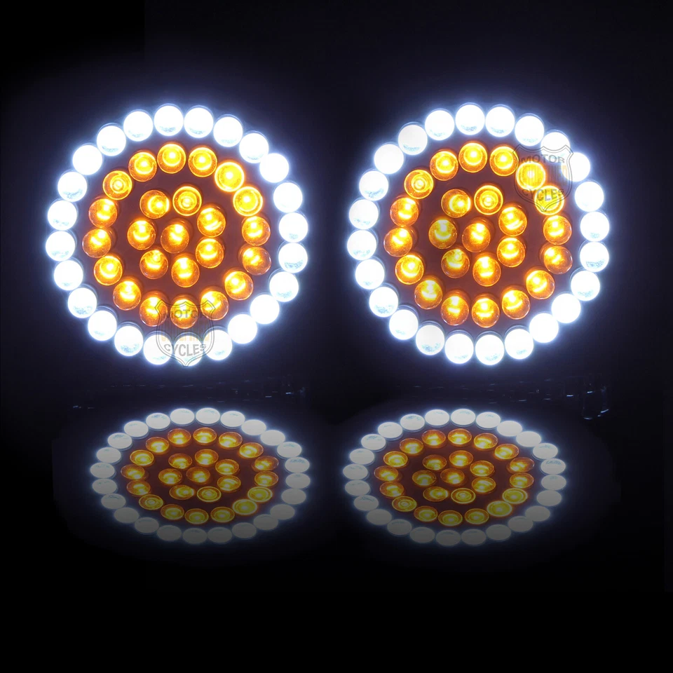 Insertos de luz de señal de giro LED ámbar blanco 1157 para Harley Touring Electra Glide Foto 2 de 4