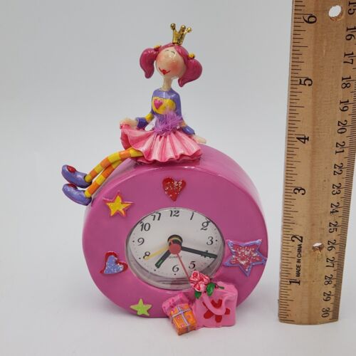 Little Princess 5.5 Inch Colorful Whimsical Battery Alarm Clock Tested Works - Picture 8 of 12