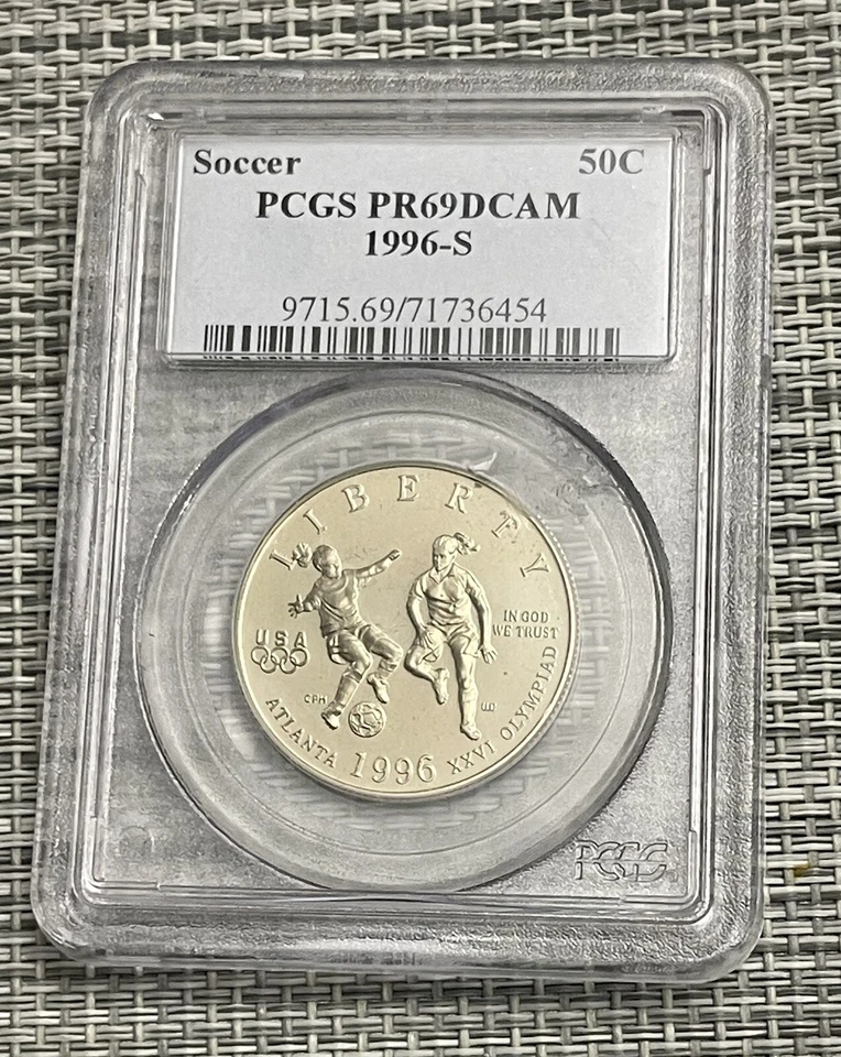 1996-S 50C Olympics Soccer Commemorative Half Dollar PCGS MS 69 DCAM | UNC BU #A - Image 3 of 4