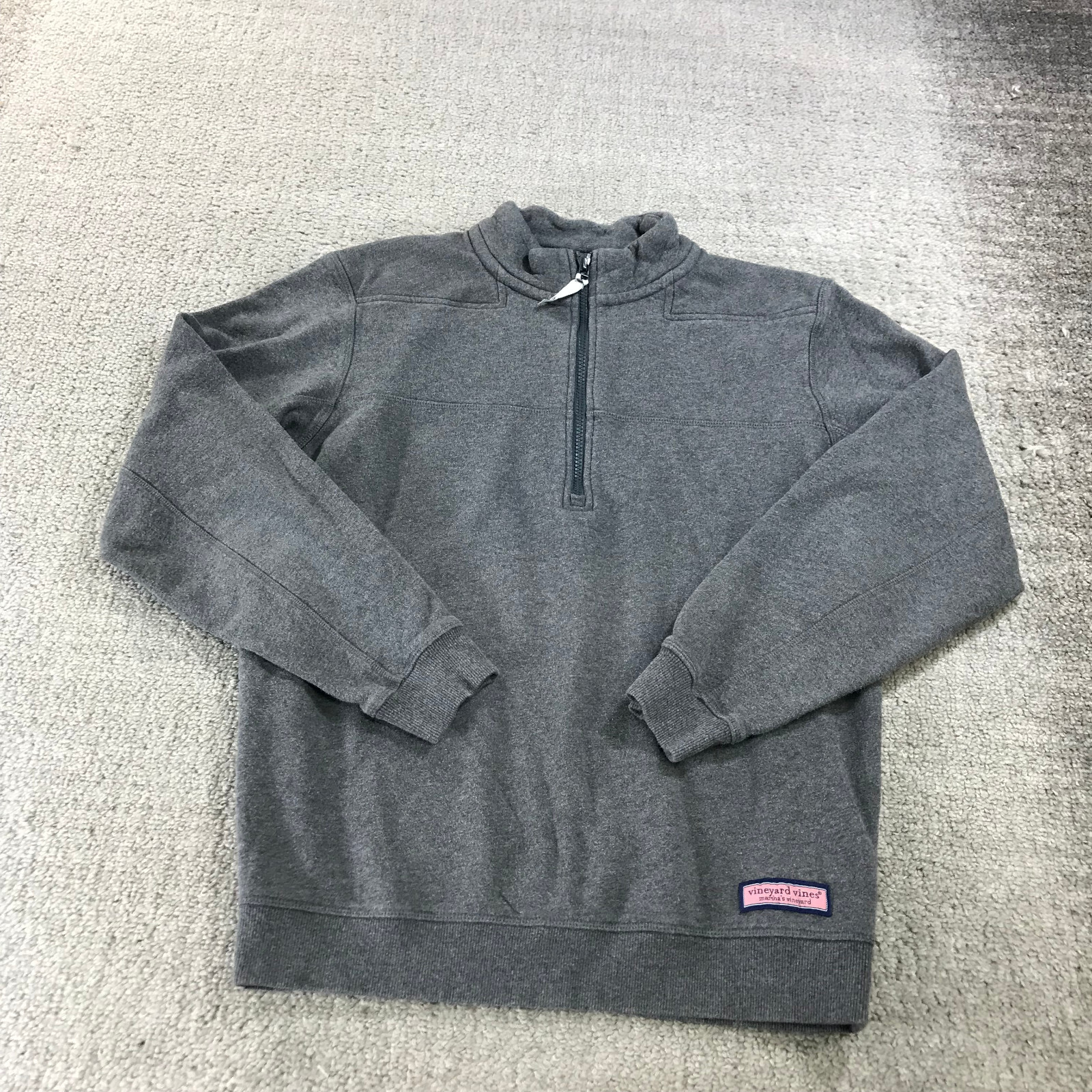 PONY Maglione Vineyard Vines da uomo piccolo quarto cerniera pecora grigio casual adulto