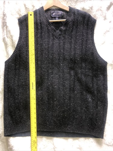 britches great outdoors sweater Vest Mens XL Wool Nylon Blend Grey Marled Knit - Picture 7 of 9