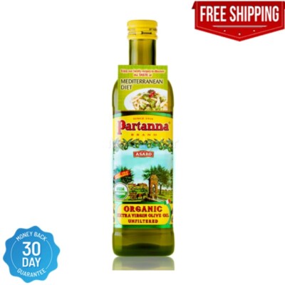 Partanna Organic Unfiltered Extra Virgin Olive Oil, 25.5 Fl Oz