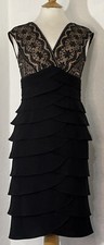 Eliza J Size 8 Dress Lined Lace Black Elegant Smart Evening Party 266