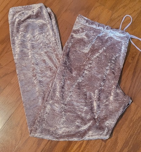 Womens Just Be Pajama Sleepwear Bottoms Small Drawstring Pink "velvet feel"