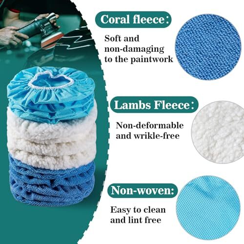 12 Pack Car Polisher Pads 5-6 Inch Polishing Bonnet Pads Buffer Cover - Bild 5 von 7
