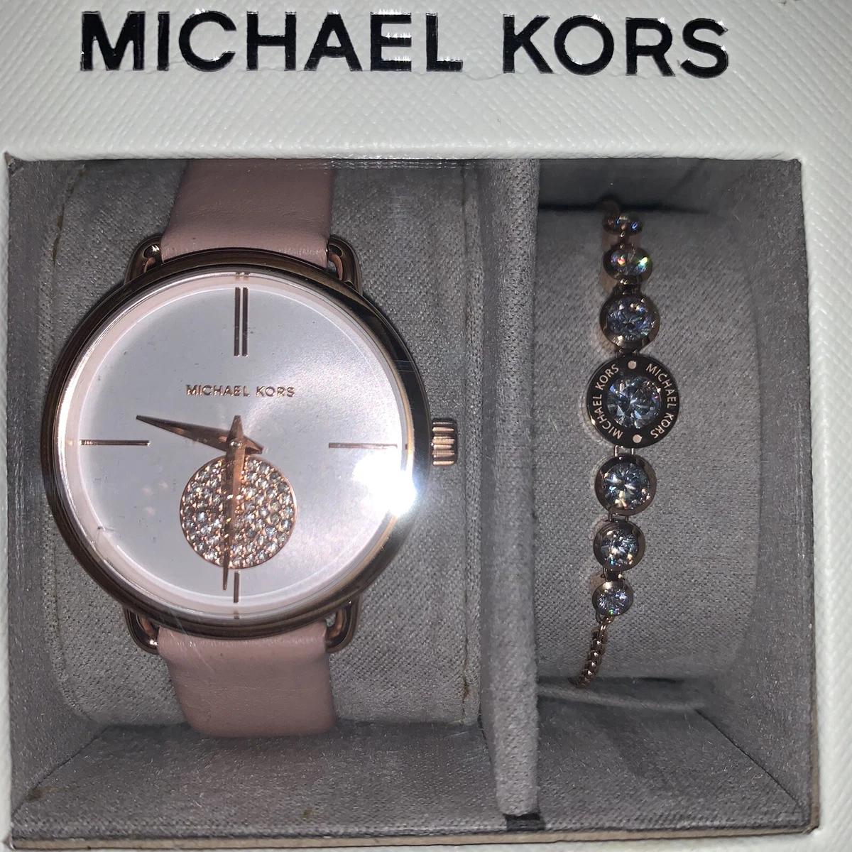 MICHAEL KORS MK3863 PORTIA WOMEN S Watch GIFT SET BRACELET ROSE