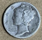 1935 S Mercury Dime circulated 90% Silver  Good G to Very Good VG