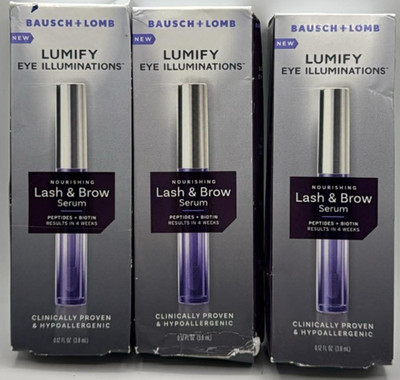 3PK Bausch + Lomb Lumify Lash & Brow Serum ~ 0.12 FL OZ EA ~ READ ~ FAST SHIP