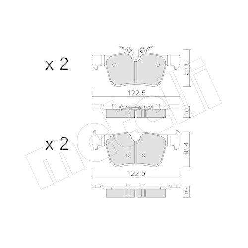 Plaquettes de frein Metelli silence et haute friction pour Volvo 22-1121-0
