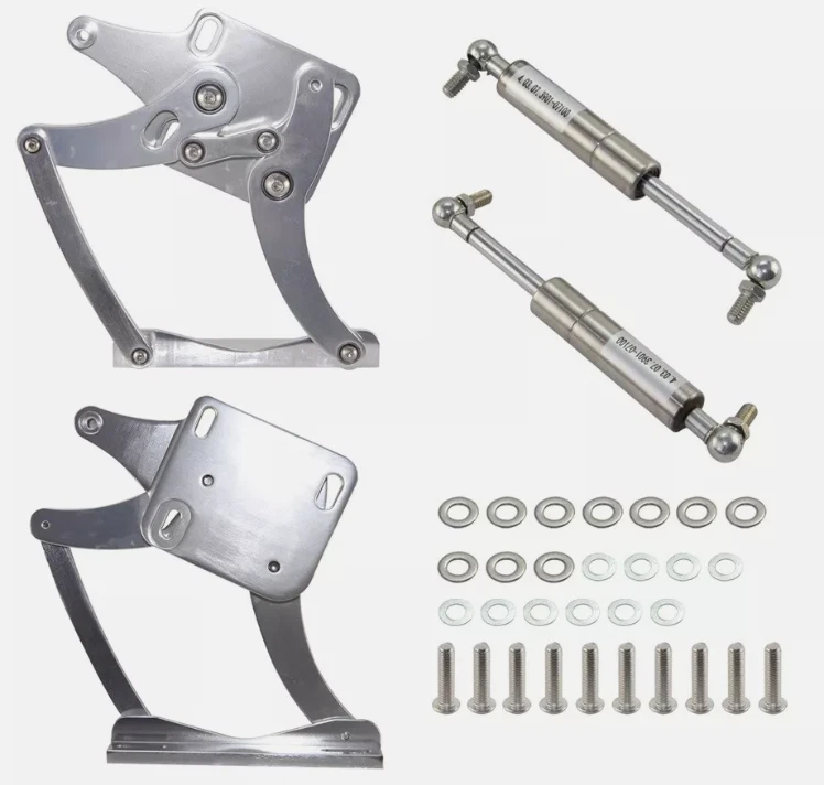 Billet Hood Hinge Kit Left & Right Side For Ford Mustang 64-66 Fairlane 63-65 - Image 2 of 4