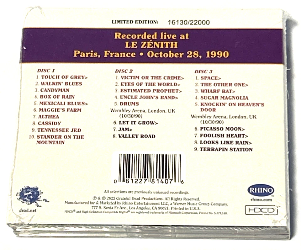 Dave's Picks - vol. 55 (CD, 3-disc, 2025, R2 726978) Grateful Dead **BRAND NEW** - Image 3 of 3