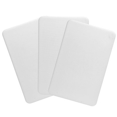 Small Plastic Cutting Boards Set of 3, 10 x 6 Inch, White, 1/2 Thick HDPP