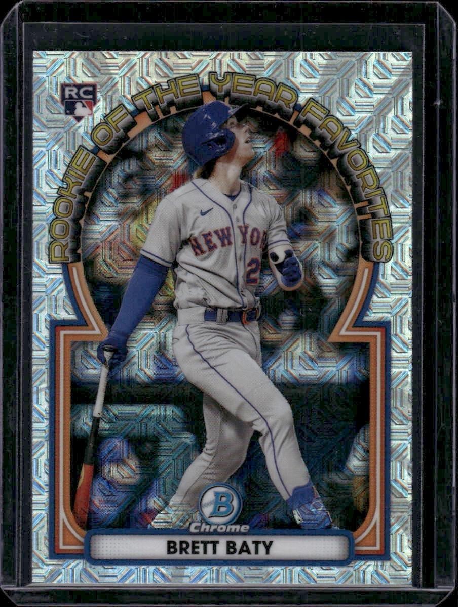 2023 Bowman #ROYF-3 Brett Baty Rookie of the Year Favorites Mojo Refractor Mets