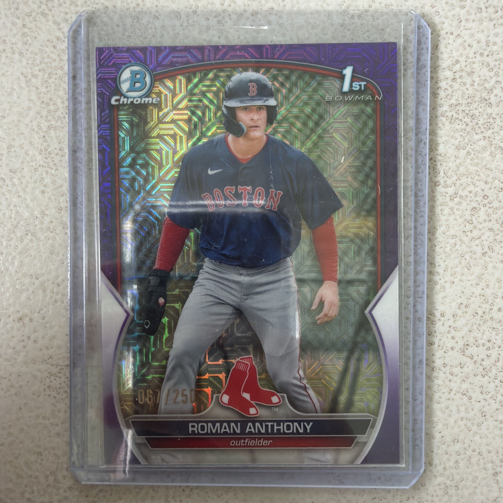 2023 Bowman Chrome ROMAN ANTHONY 1ST /250 Purple Mojo Refractor #BCP-71 (RC)