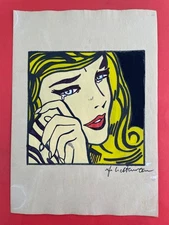 Roy Lichtenstein (Handmade) Drawing On Old Paper signed and stamped