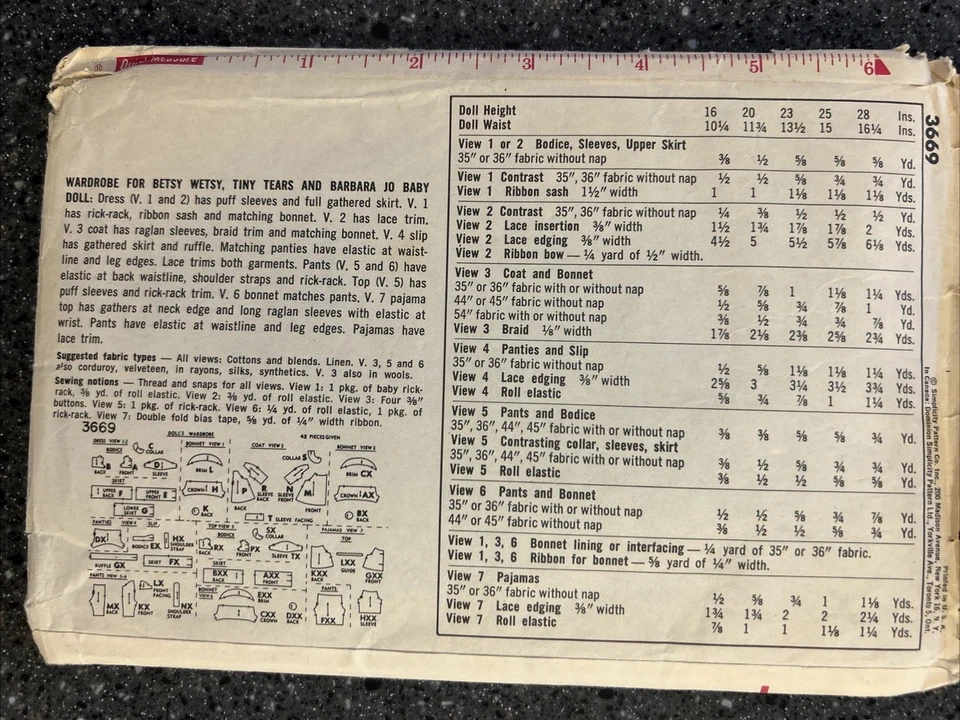 "Lote de 4 patrones de costura de ropa de muñeca Simplicity vintage para muñecas de 18""-20,5""" Foto 3 de 4