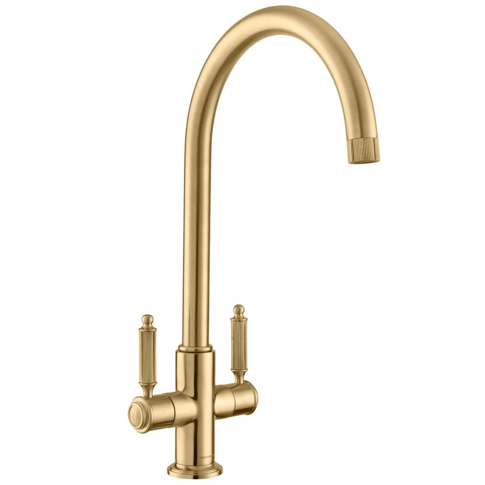 Rangemaster Hemlock Traditional Kitchen Mixer Tap - Polished Gold