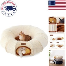 Cat Tunnel Bed with Removable Cushion - Machine Washable for Easy Care