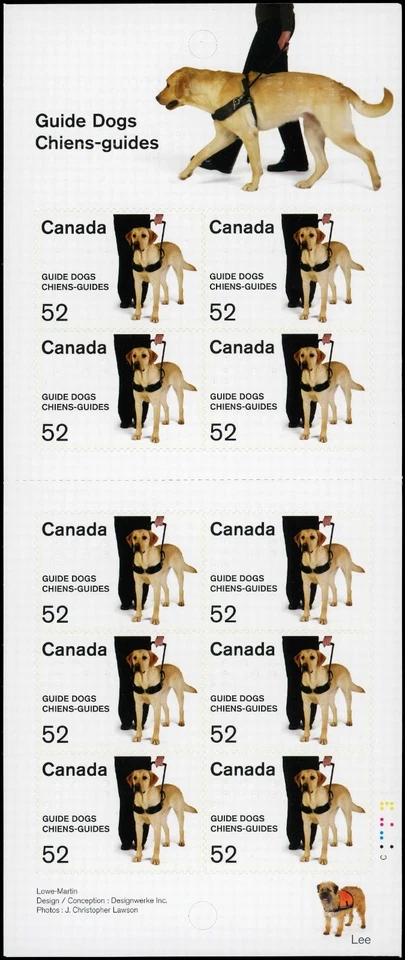 Canada Stamps Booklet of 10, Guide Dogs, #2266a, BK374 MNH - Image 2 of 2