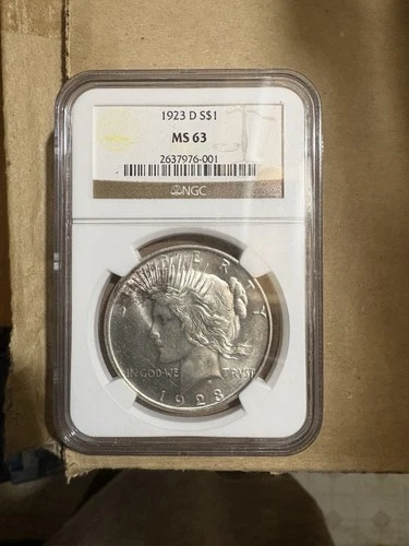 1923-D Peace Silver Dollar $1 NGC MS63