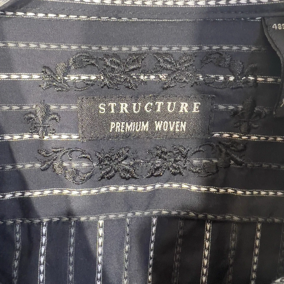 NWT 90s Mens Structure Black Dress Shirt Long Sleeve Button Down Size XXL - Image 3 of 4